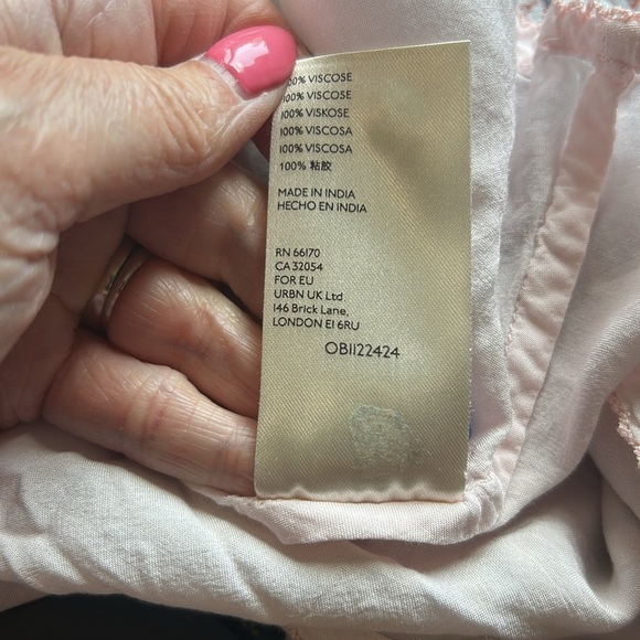 Anthropologie Maeve Carla Wrap Dress Pink Combo Vneck Tie Closure Side Zip Sz 8 - Picture 14 of 16